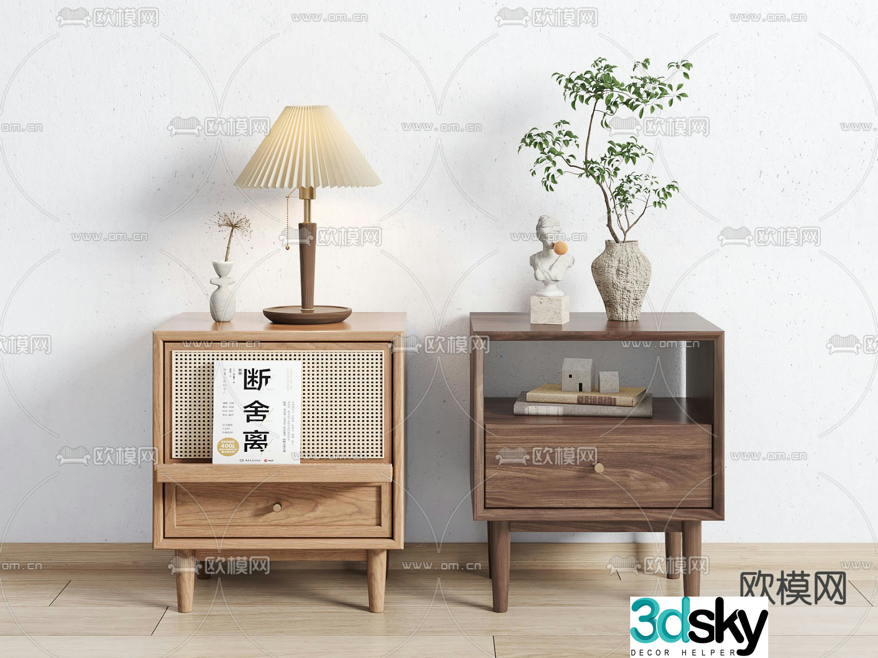 Nordic bedside table 3d model