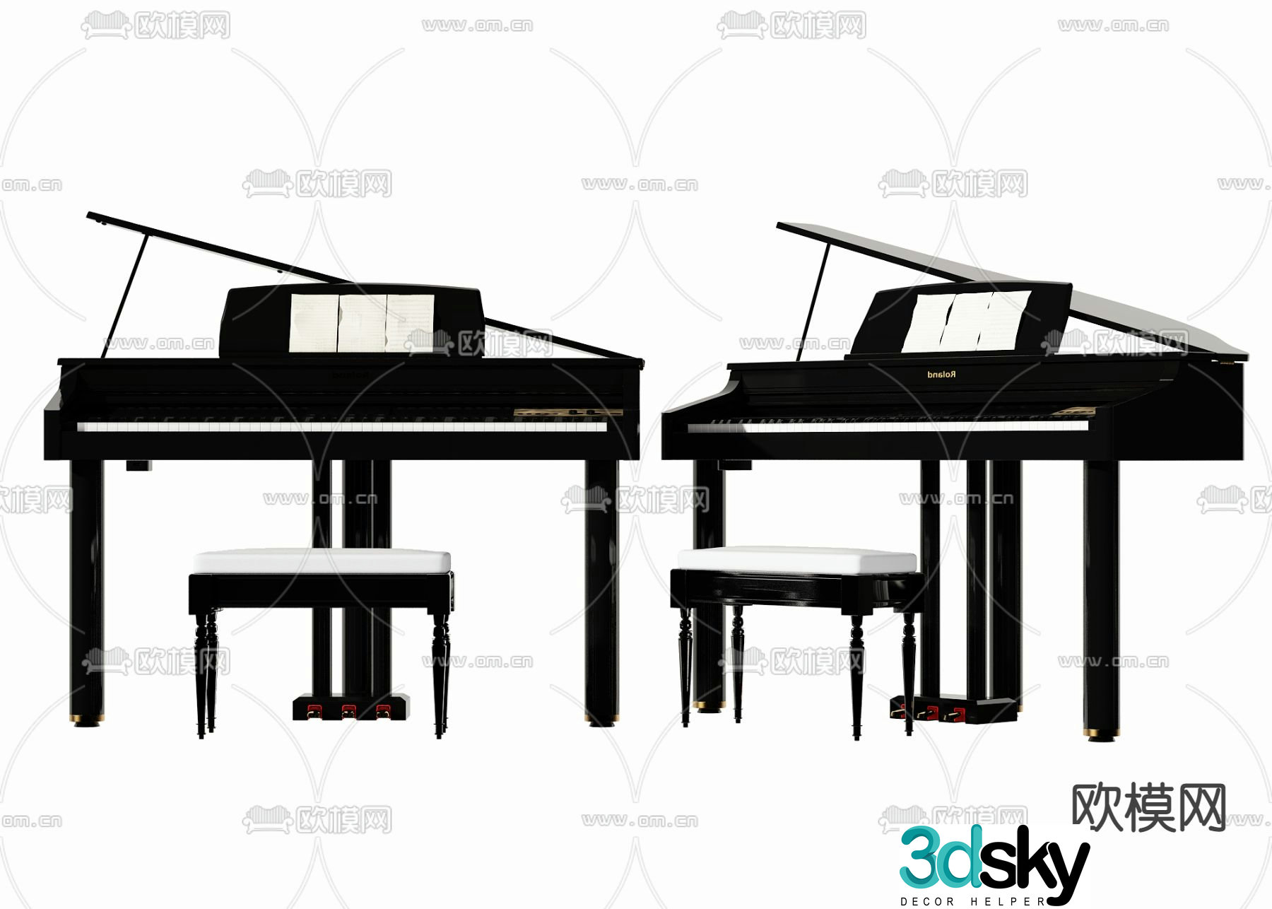 Musical equipment piano 3d model
