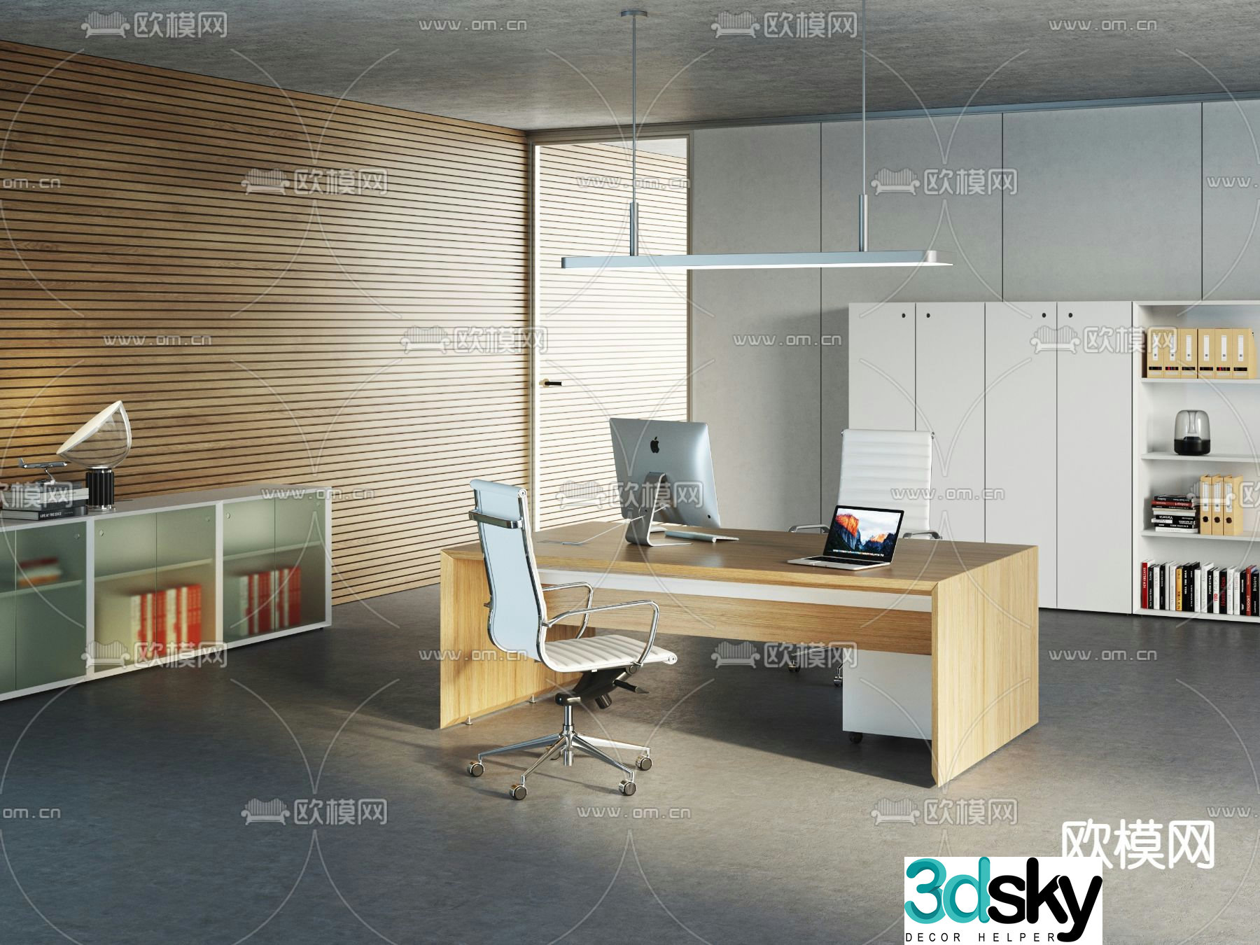Modern executive desk desk 3d model