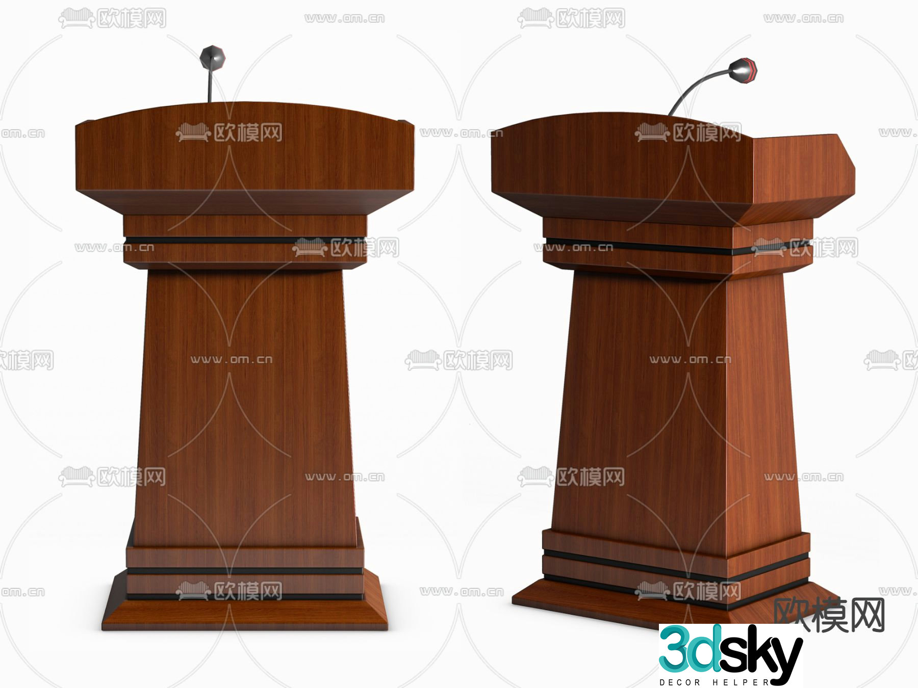 New Chinese style vertical podium podium hosting podium 3D model