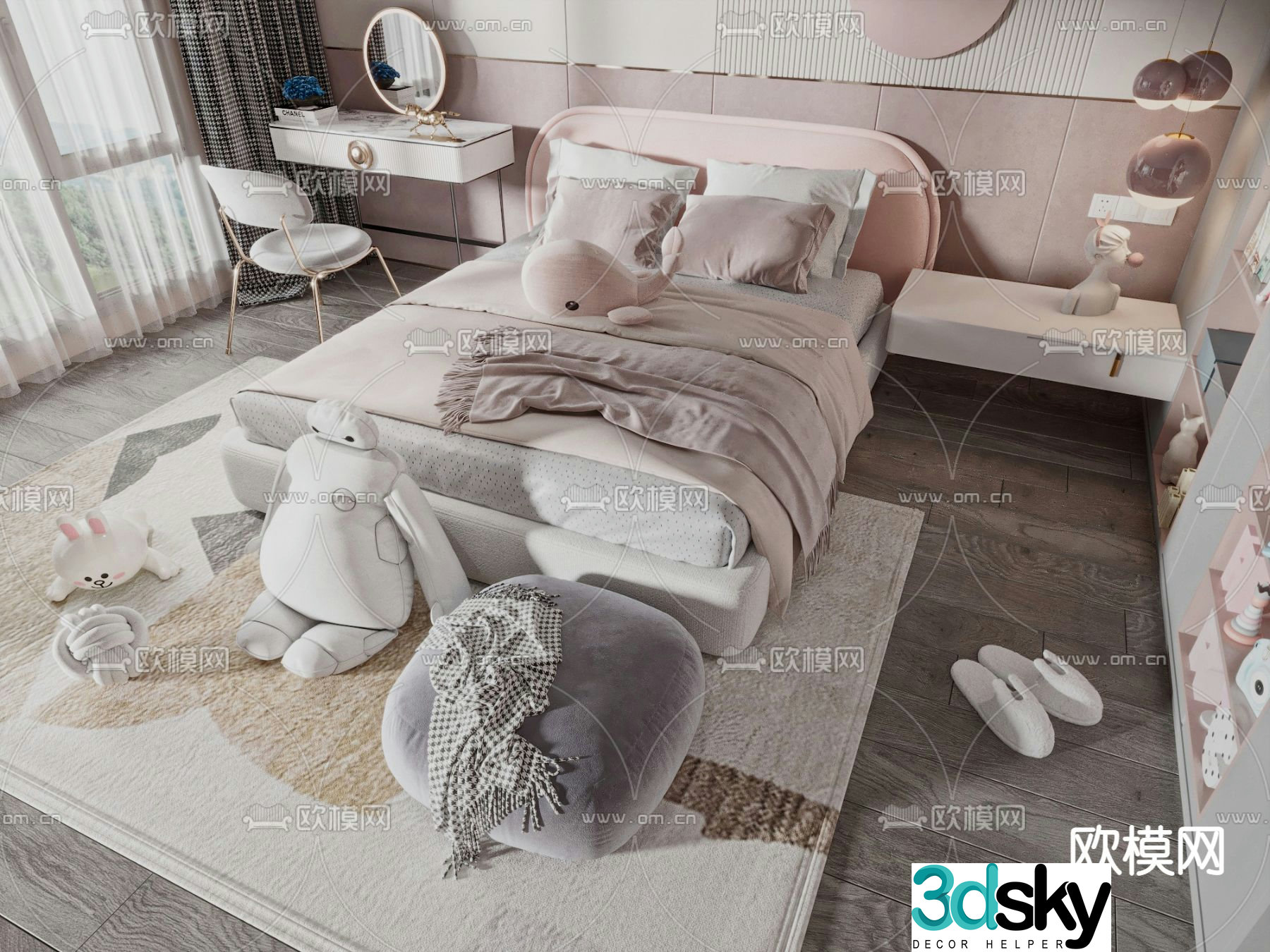 Modern children’s bed 3d model