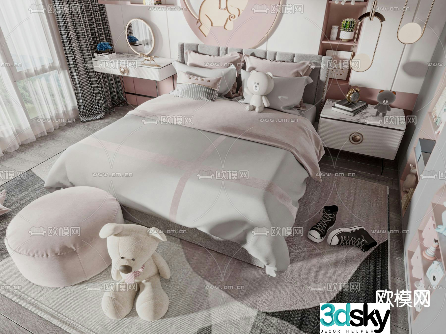 Modern children’s bed 3d model