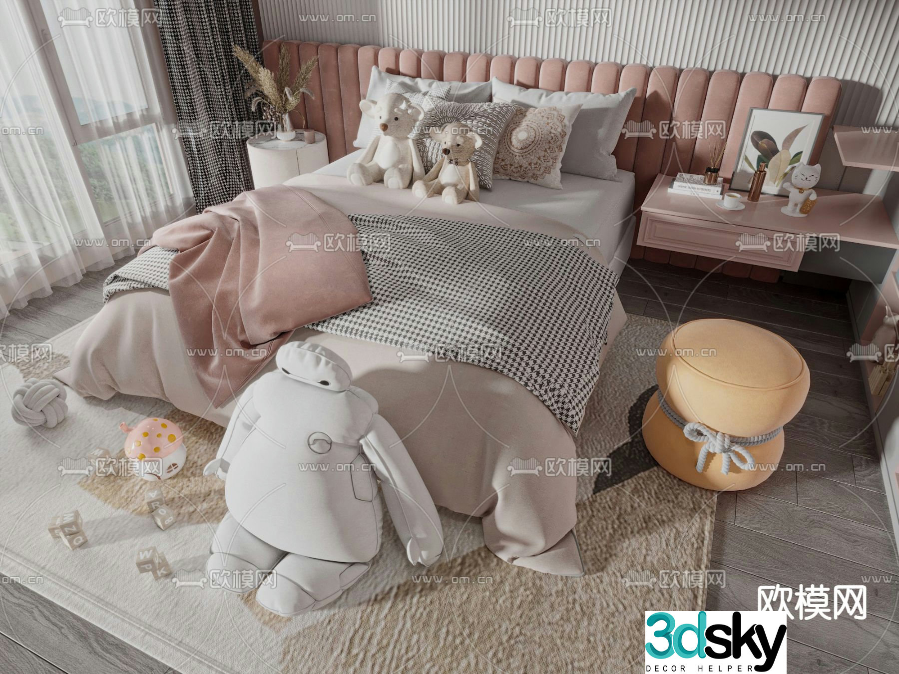 Modern children’s bed 3d model