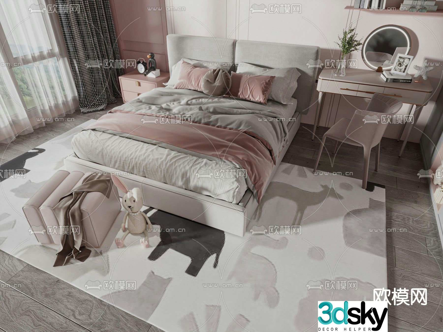 Modern children’s bed 3d model