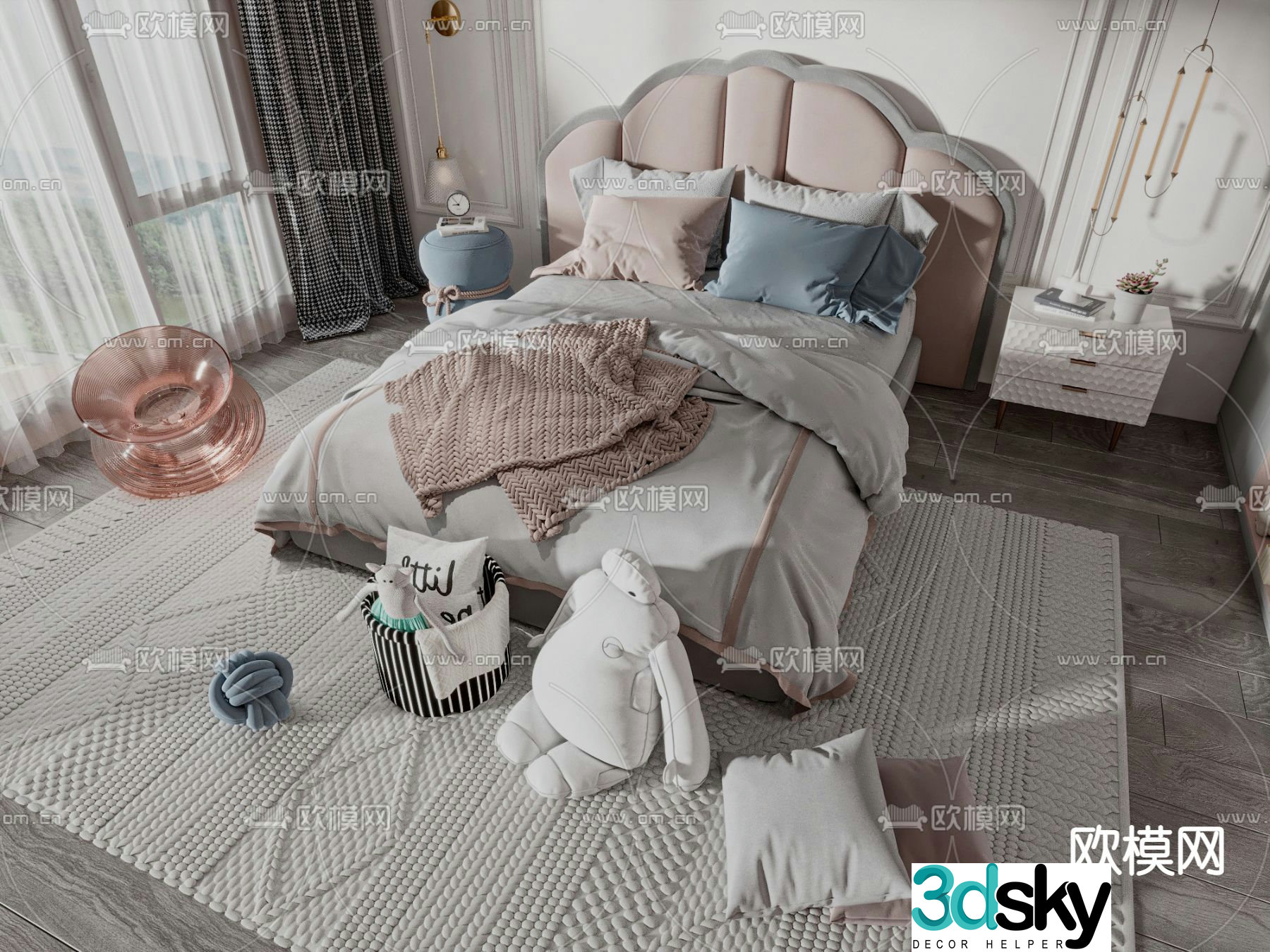 Modern children’s bed 3d model