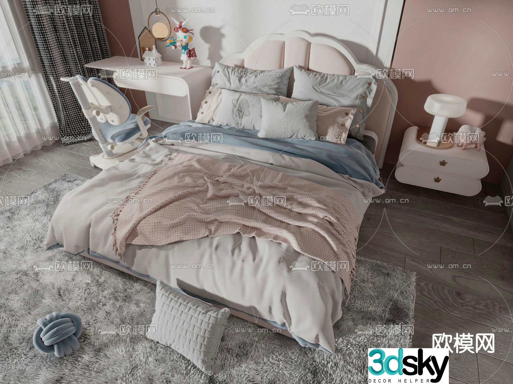 Modern children’s bed 3d model
