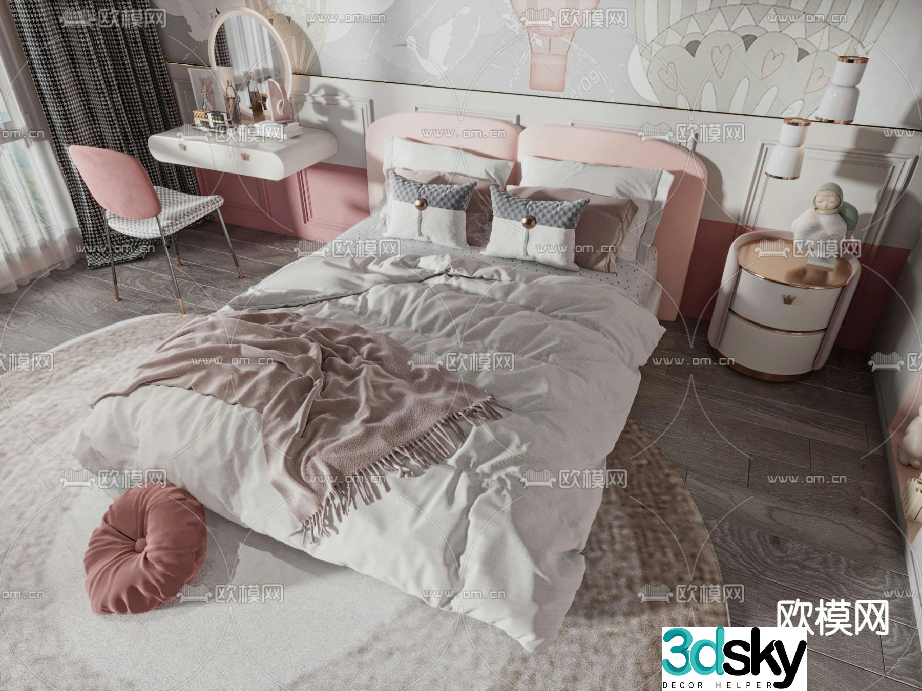 Modern children’s bed 3d model