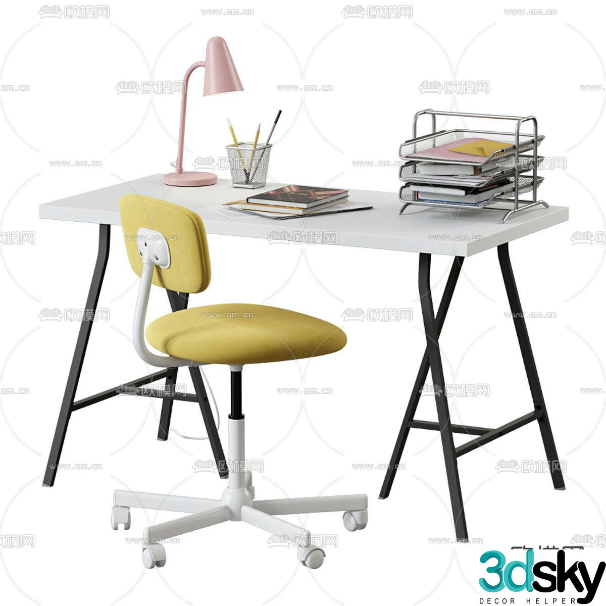 IKEA children’s desk study table 3d model