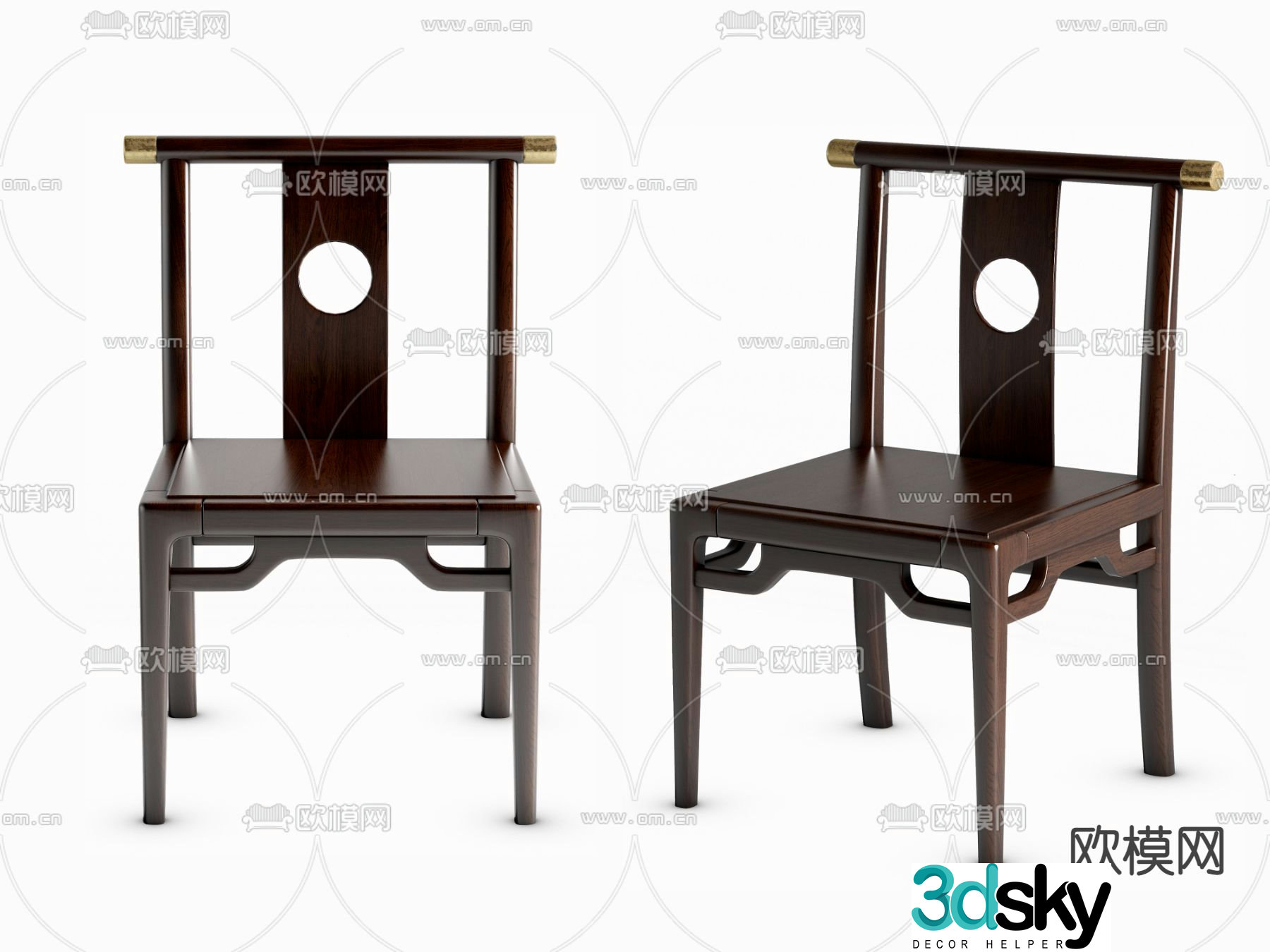 New Chinese style children’s chair small official hat chair 3D model