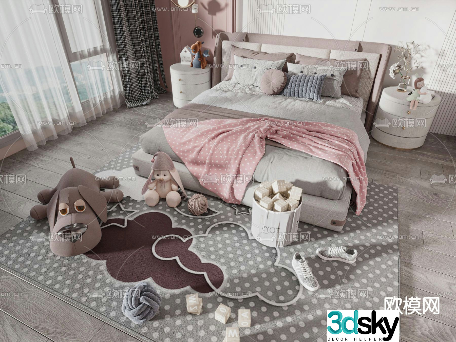 Modern children’s bed 3d model