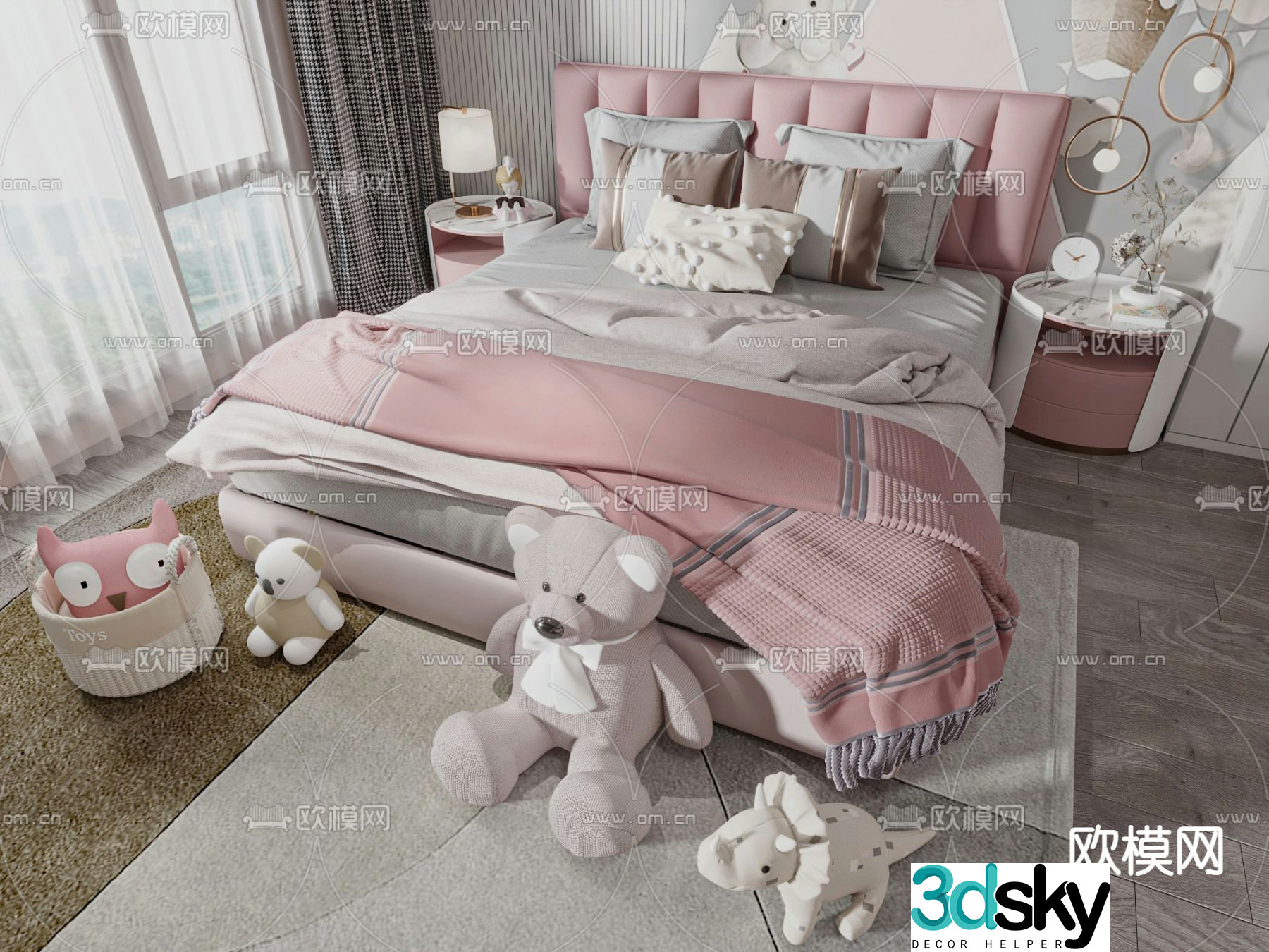 Modern children’s bed 3d model