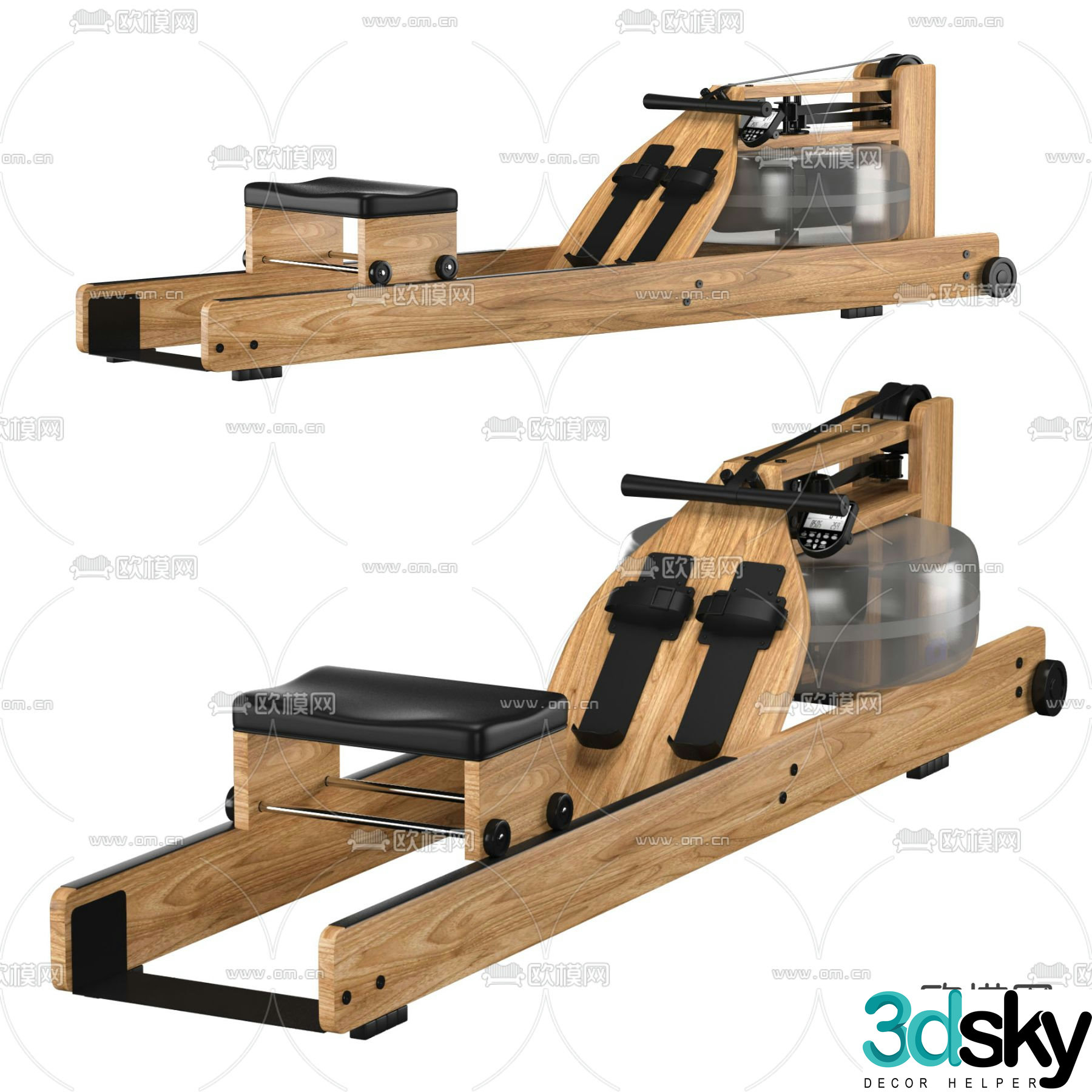 rowing machine water rowing machine fitness equipment 3d model
