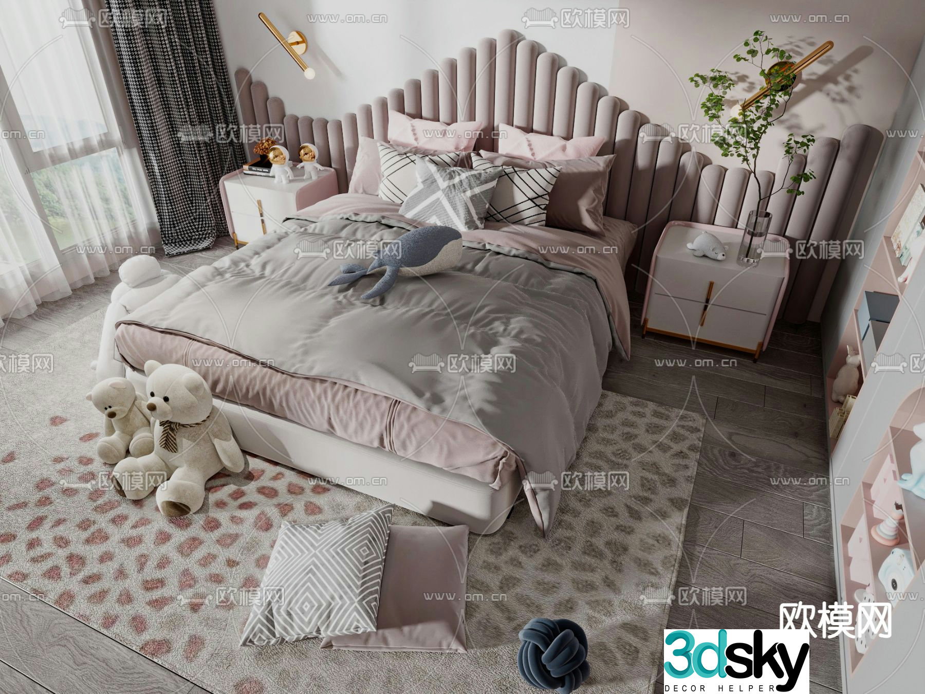 Modern children’s bed 3d model