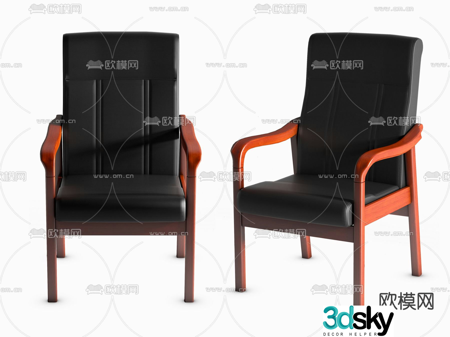 New Chinese style office chair conference chair 3d model