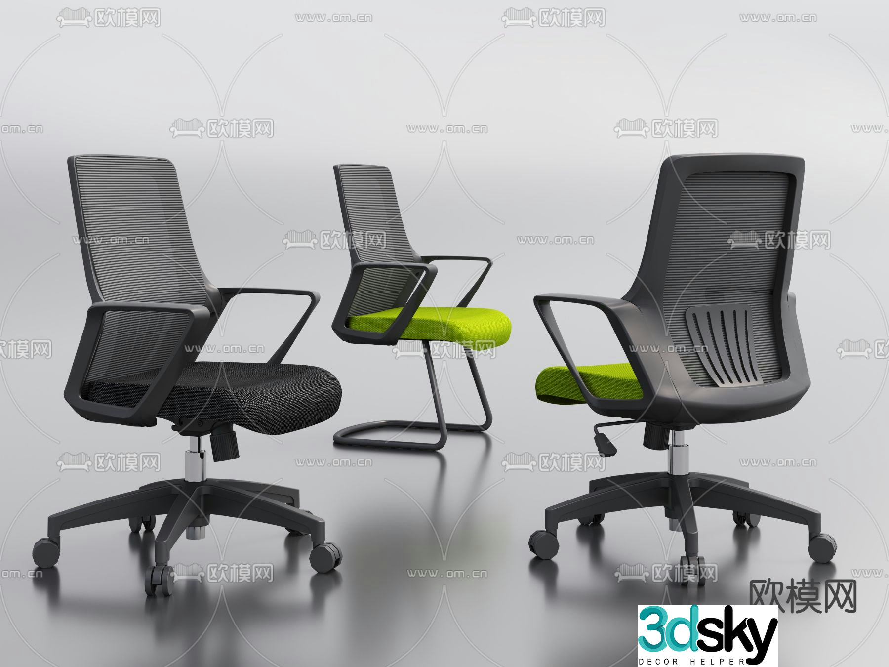 Office chair staff chair shift chair conference chair 3d model
