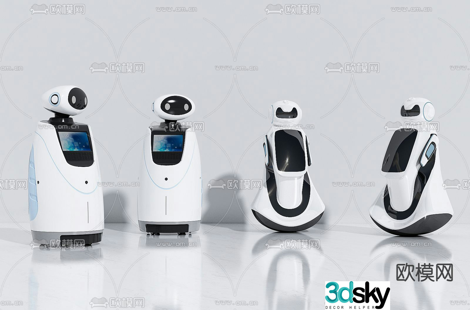 Modern service robot 3D model