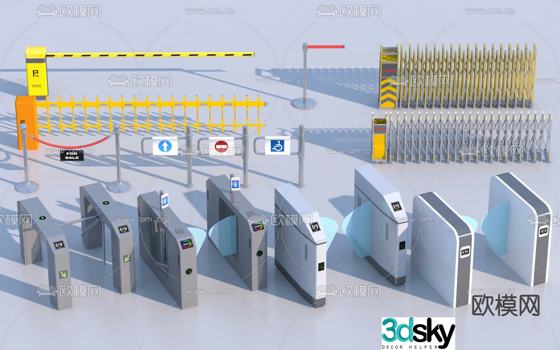 Automatic door sensor door gate 3d model