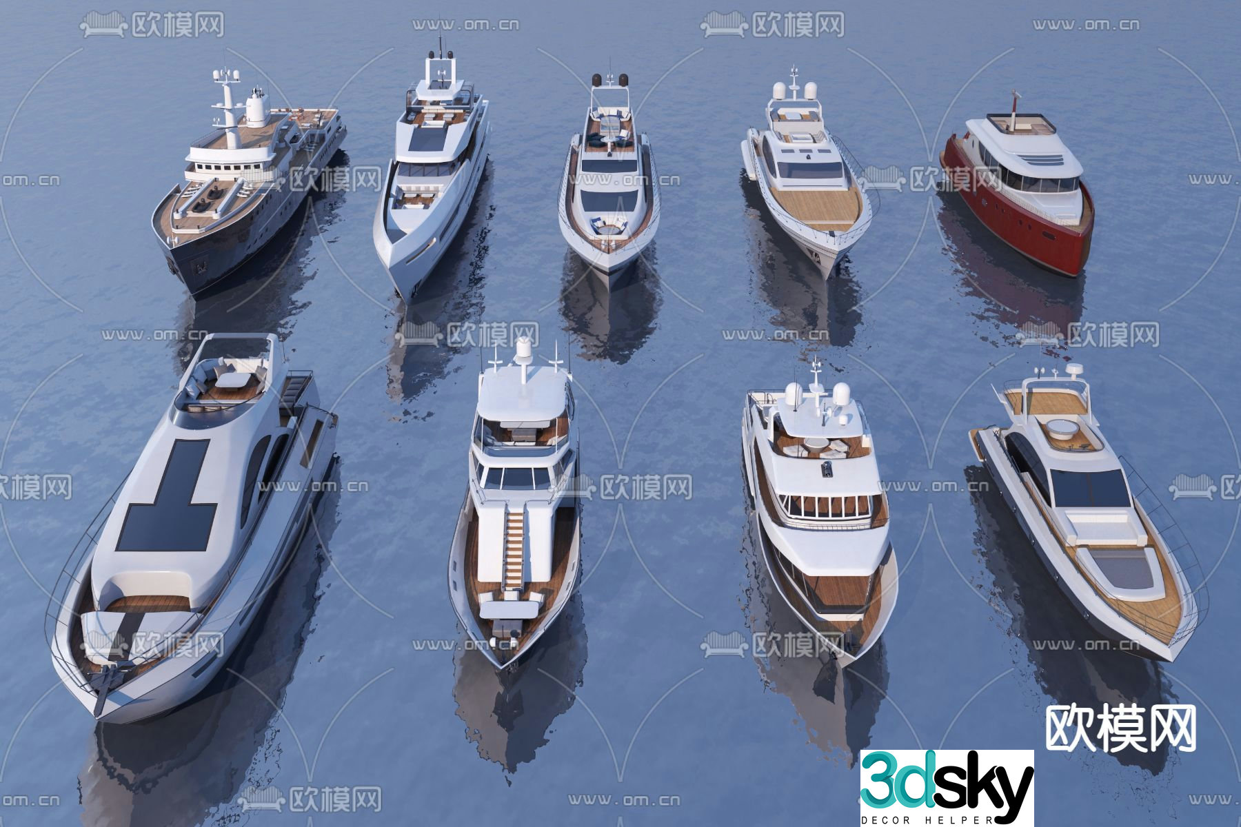 yacht speedboat sightseeing boat 3d model