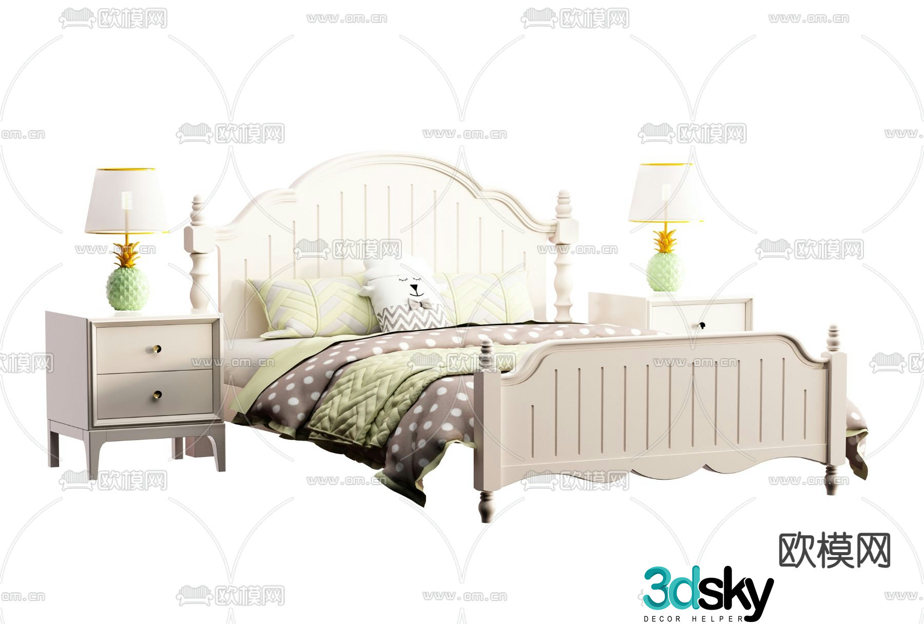 American children’s bed 3d model