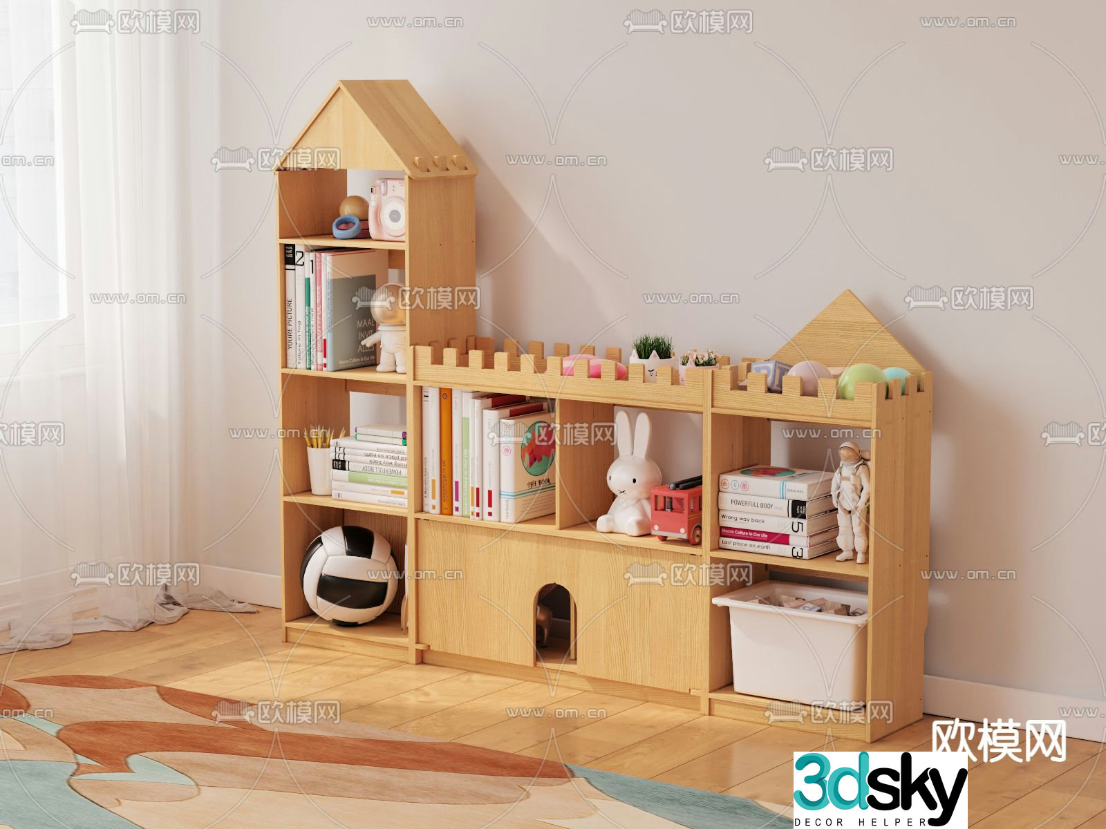 Nordic children’s bookcase 3d model
