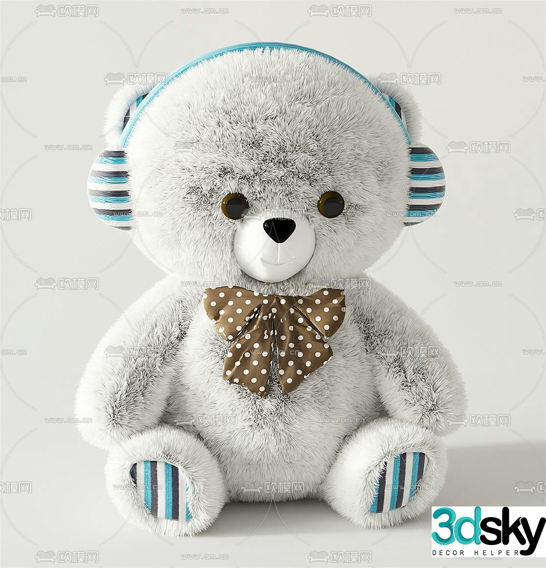 Bear toy plush doll 3d model