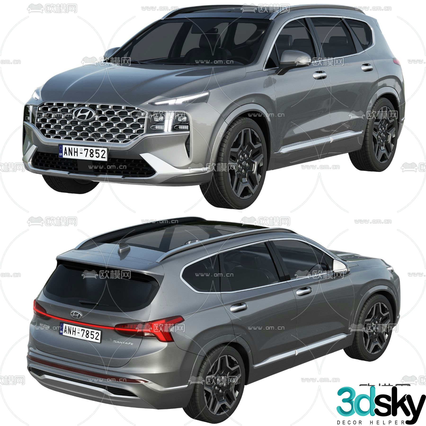 santa fe suv off road vehicle car 3d model