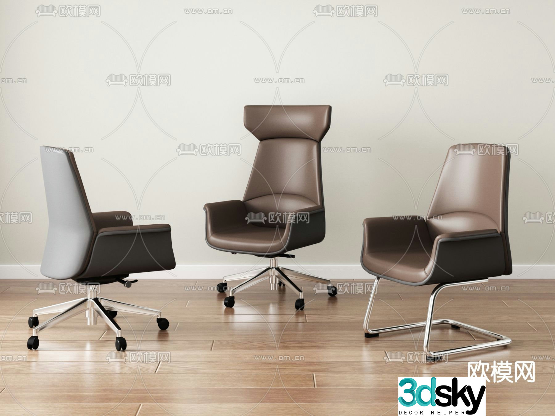 Leather office chair executive chair 3d model