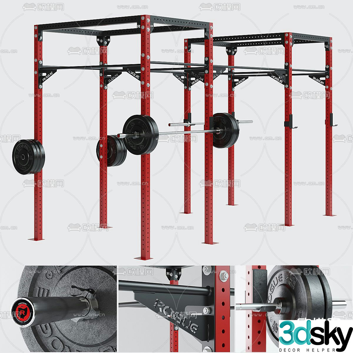Modern weightlifting equipment 3d model