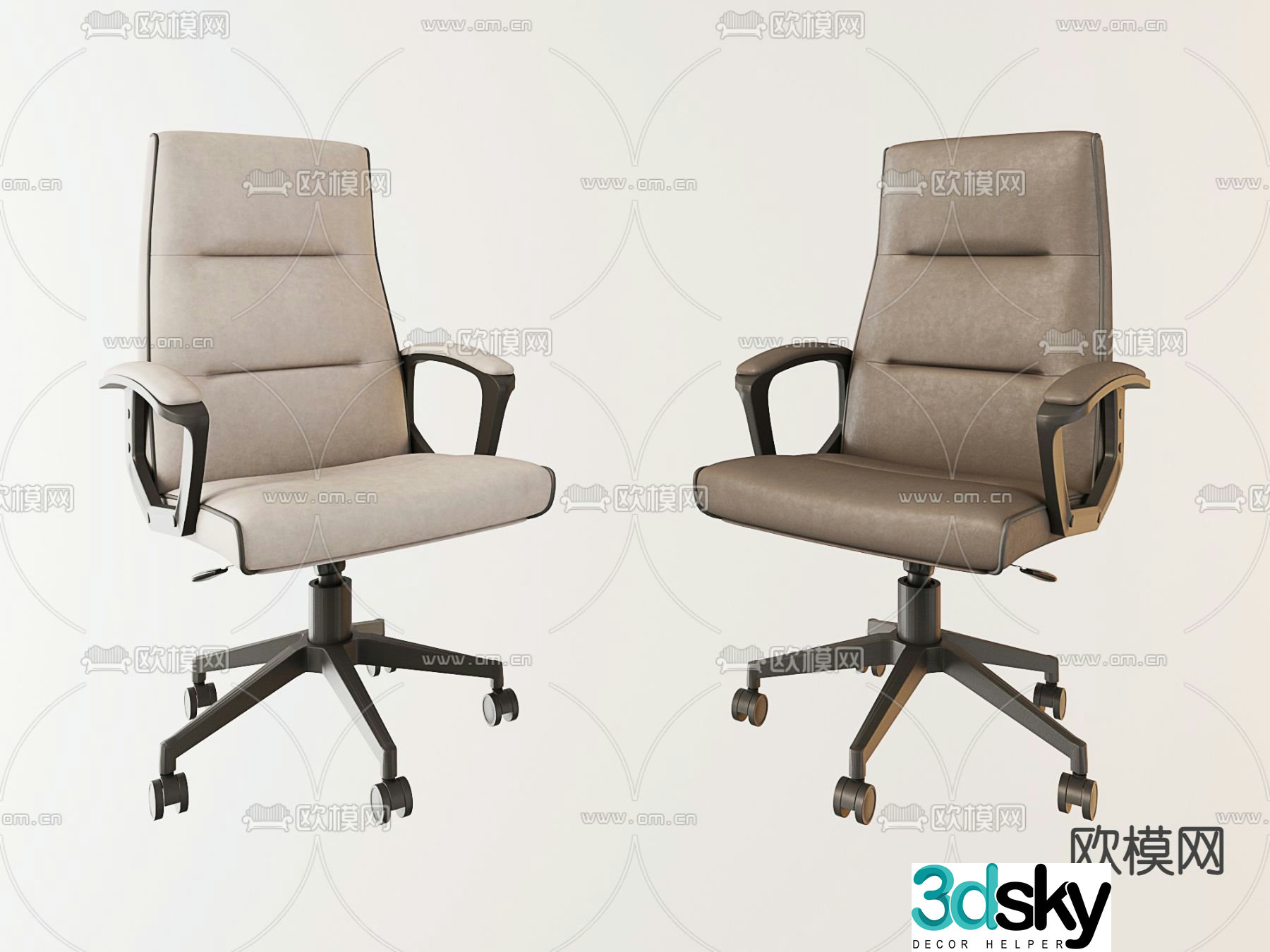 Office chair swivel chair staff chair class chair 3d model