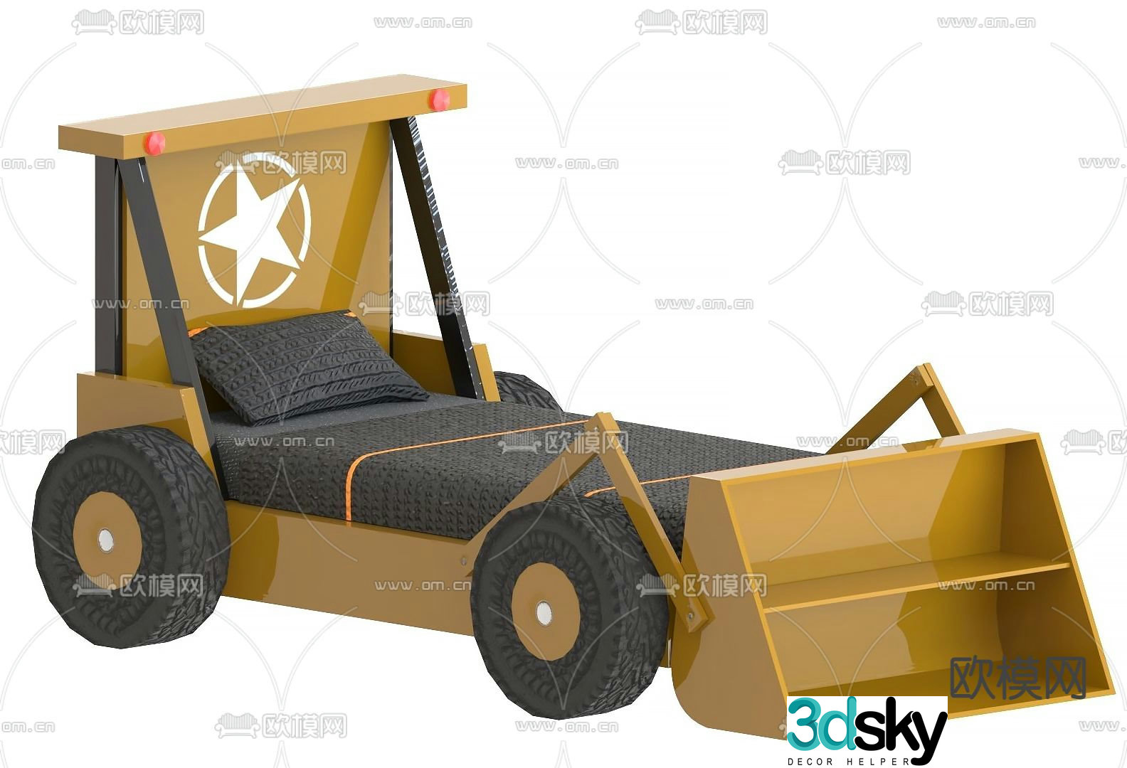 Modern children’s car bed 3d model