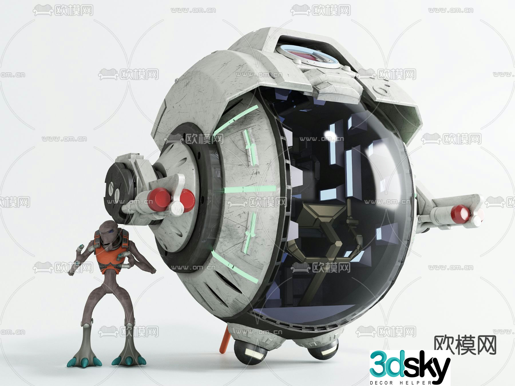 spaceship spacecraft aircraft alien 3d model
