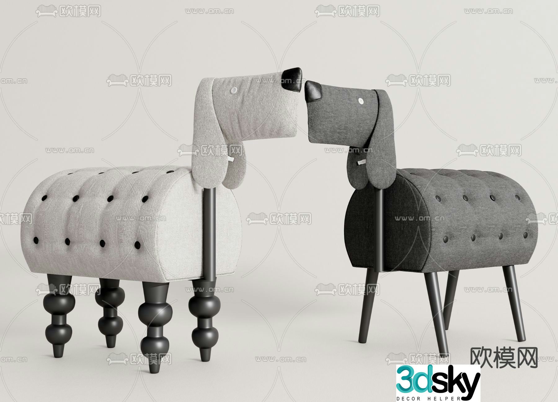 Children’s chair wooden horse chair 3d model