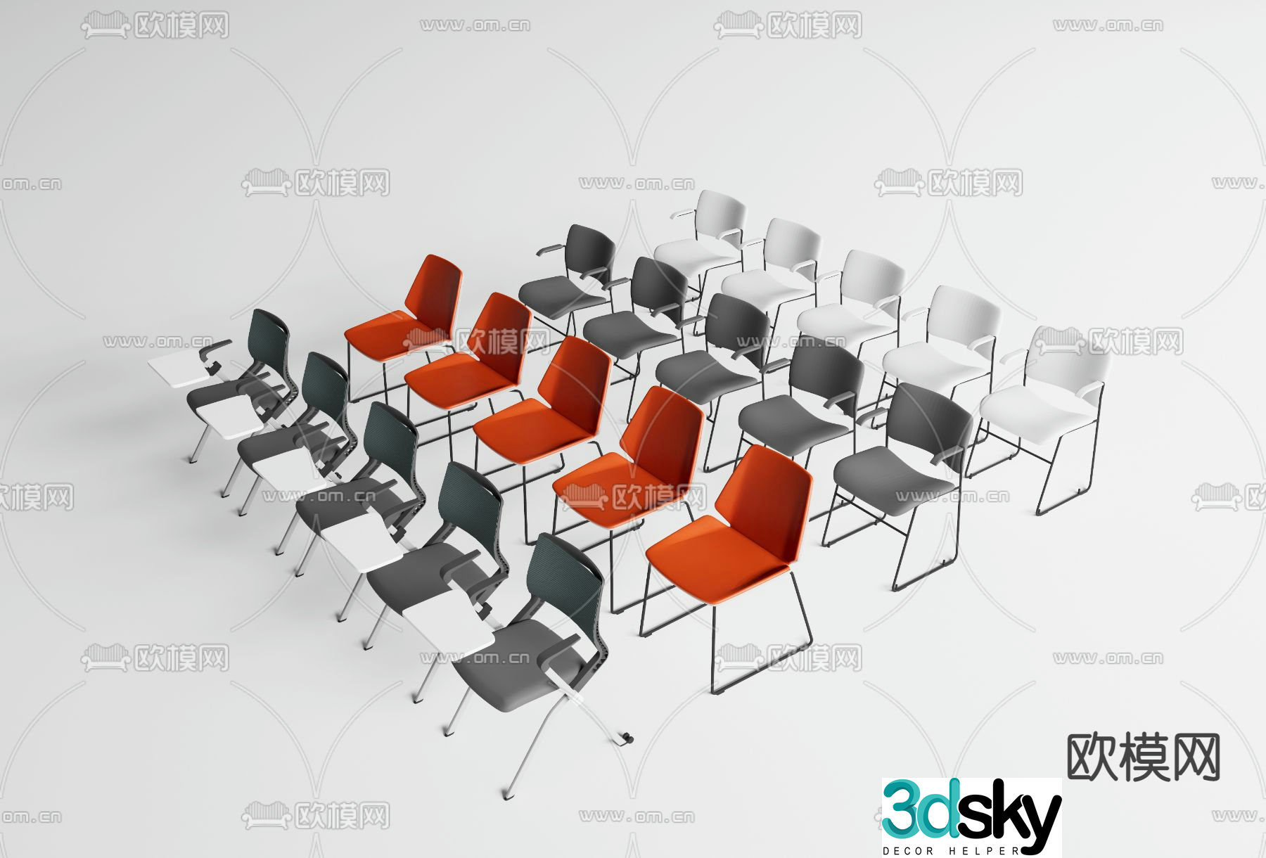 Training chair conference chair 3d model