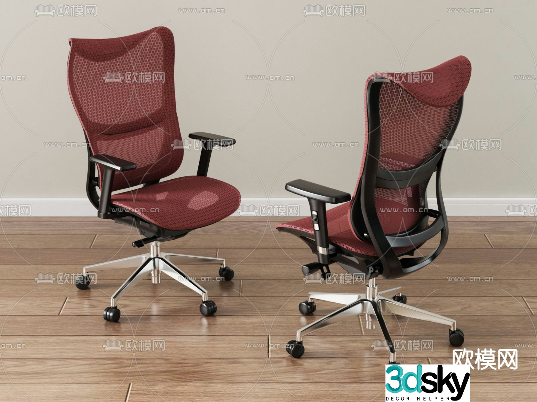 Office chair staff chair 3d model