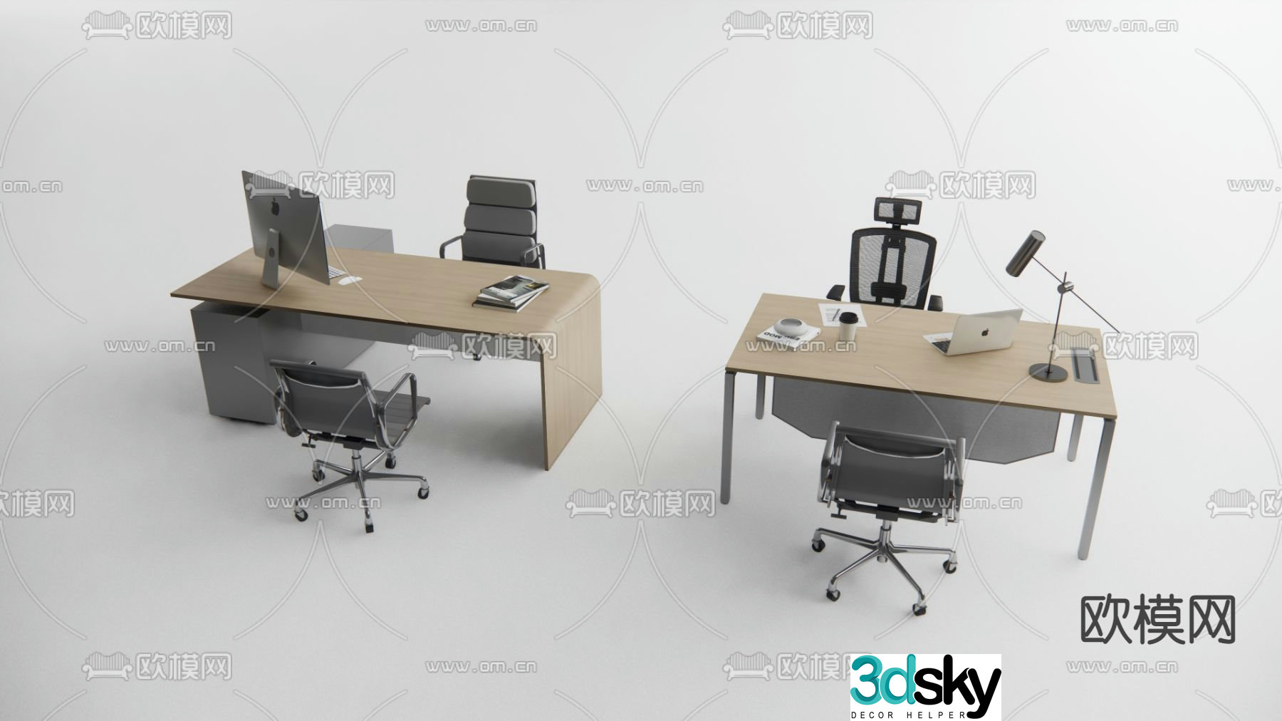 Office desk and chair desk desk and chair 3d model