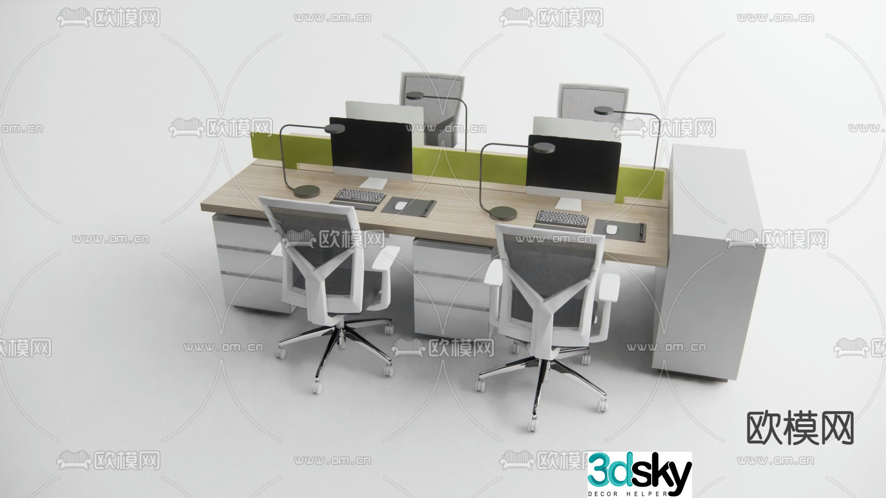 Office desks and chairs desk tables and chairs card space desk 3D model