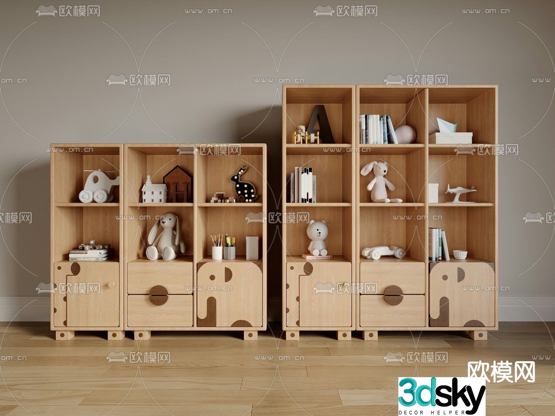 Children’s storage cabinet locker 3d model