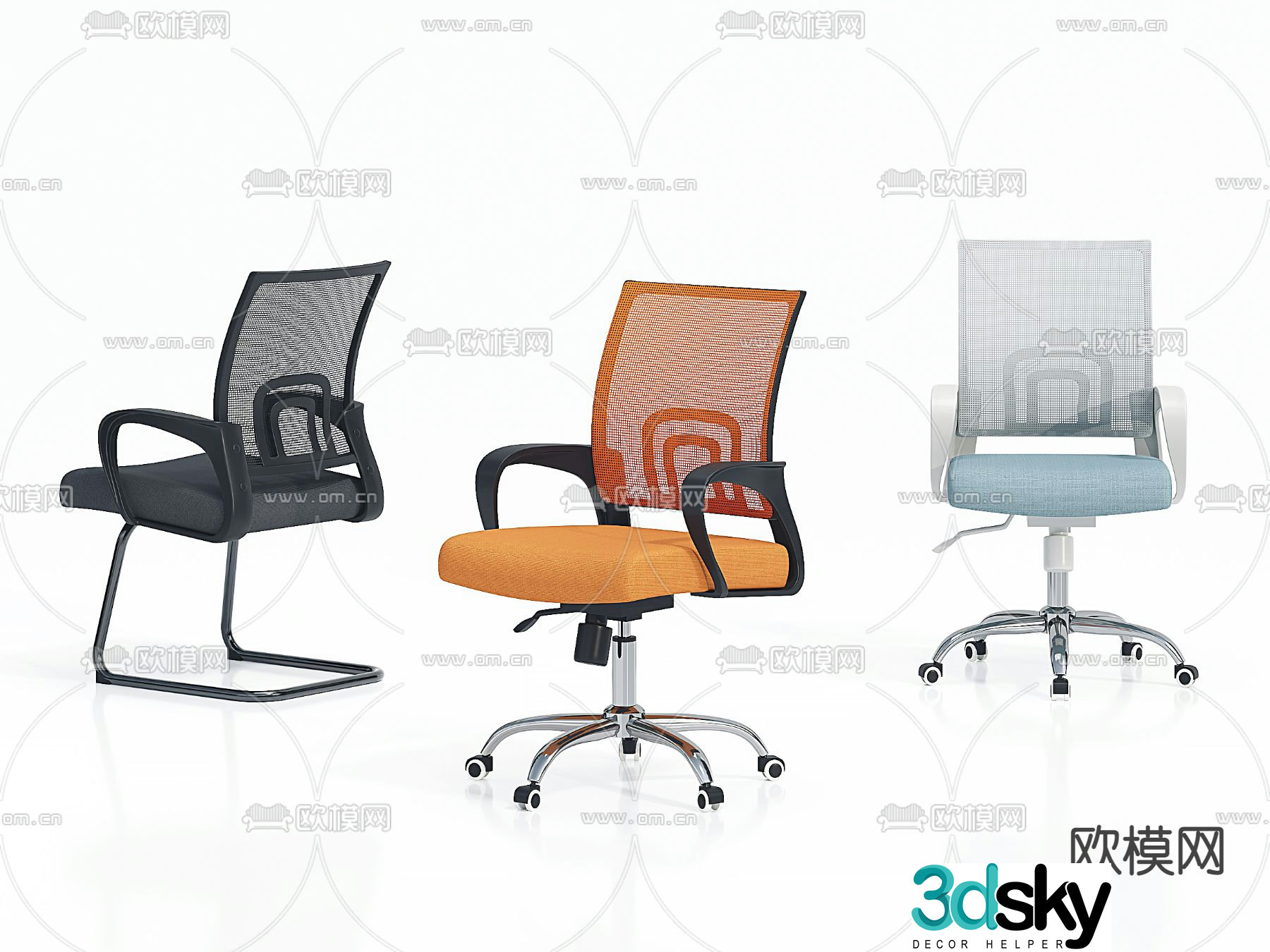 Office chair training chair conference chair 3d model
