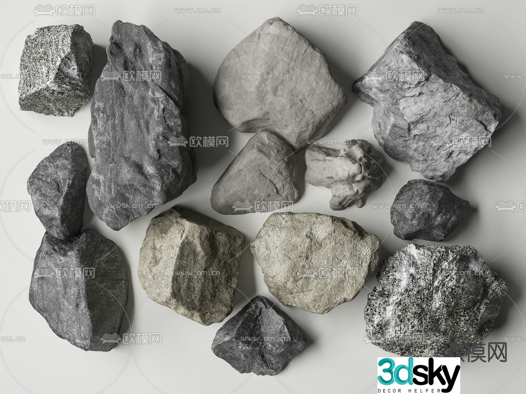 stone landscape stone stone 3d model