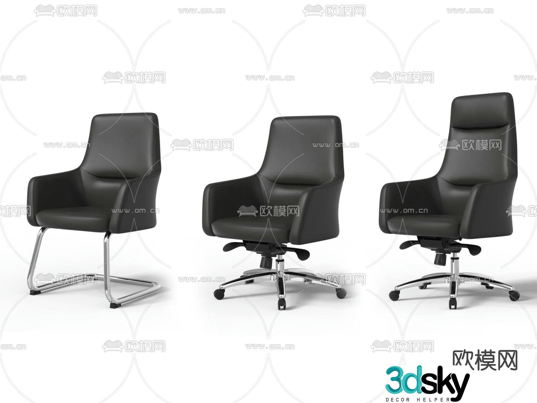 Office chair staff chair conference chair 3d model