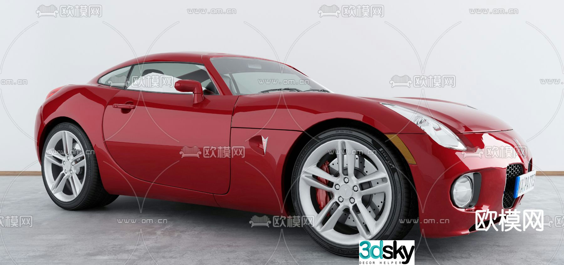 red sports car luxury car 3d model