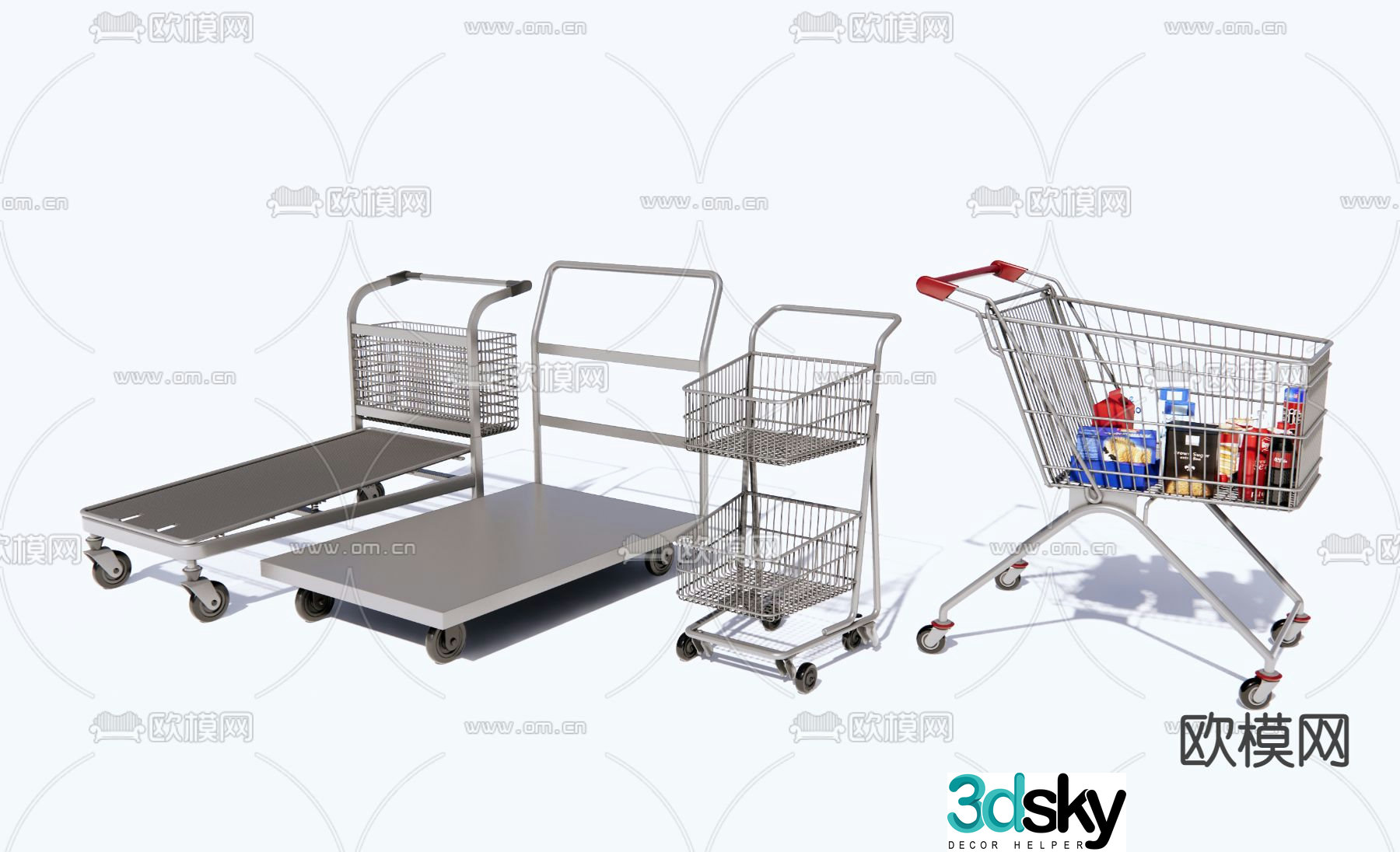 Modern shopping cart cart 3d model