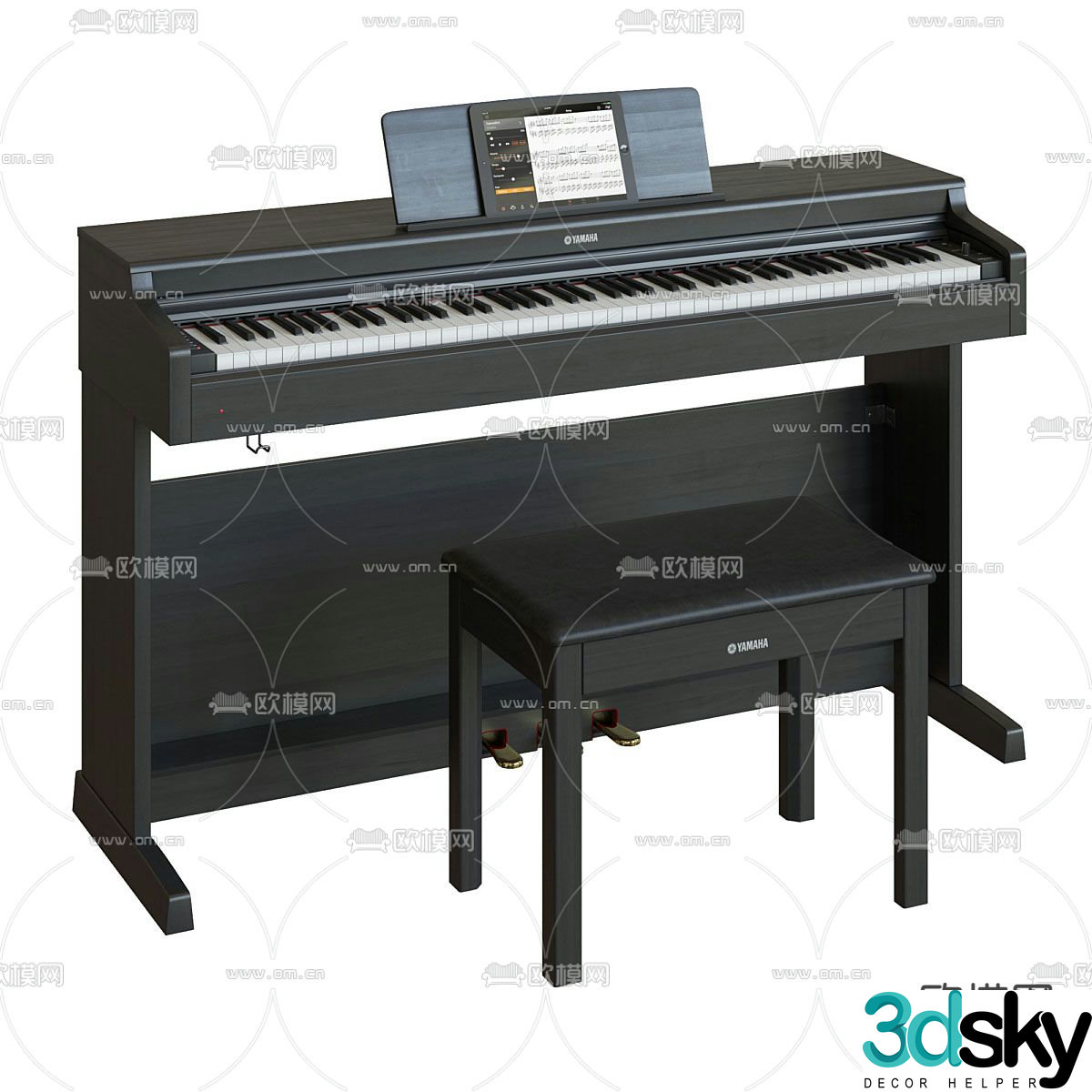 Yamaha piano 3d model