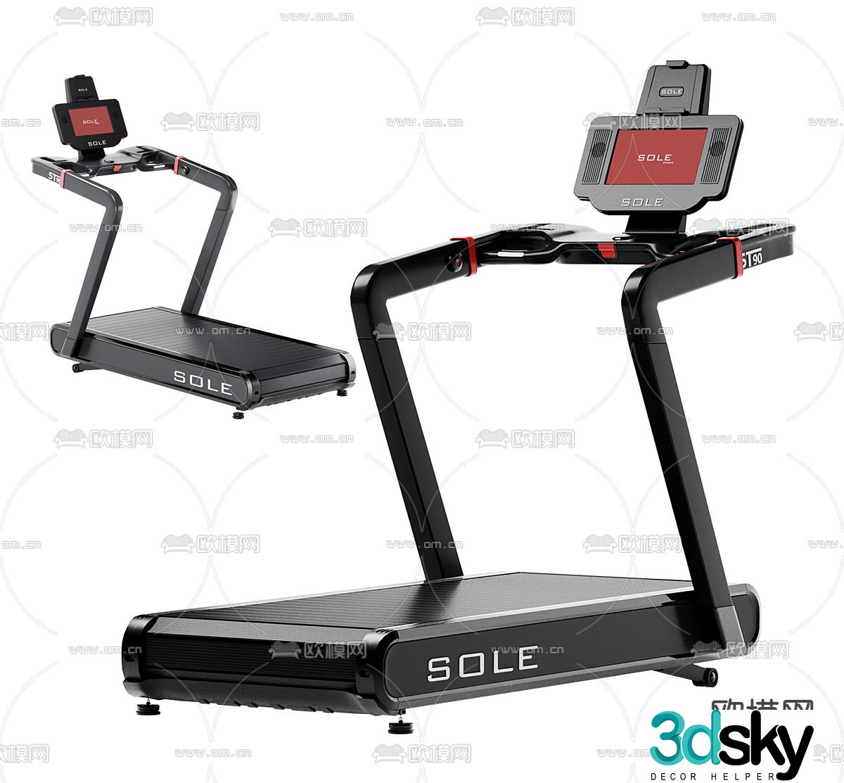 Treadmill fitness equipment 3d model