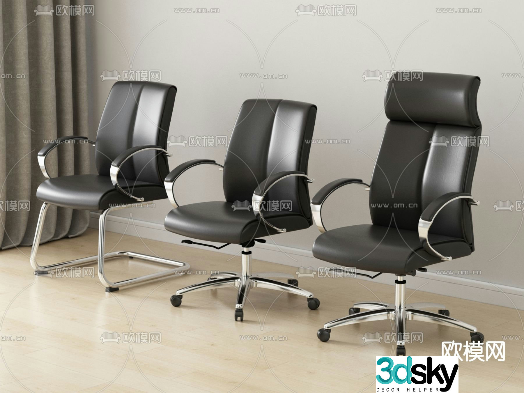 Modern office chair staff chair 3d model