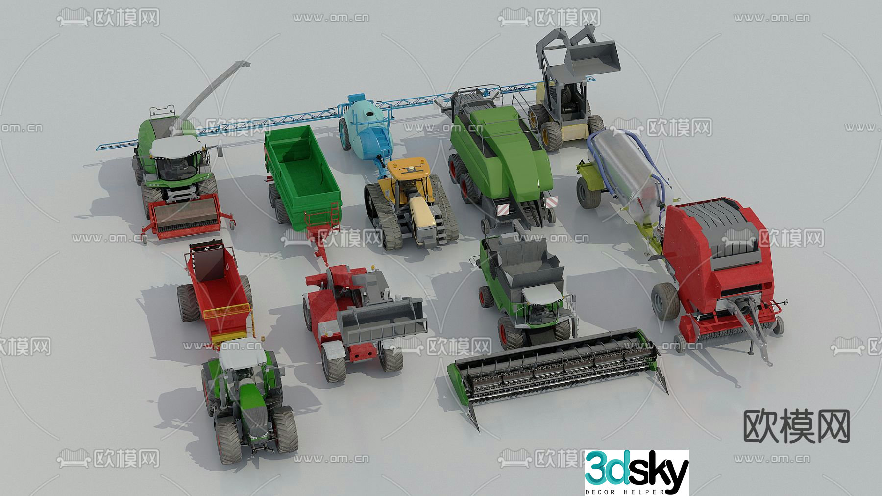 tractor agricultural vehicle agricultural equipment vehicle 3d model