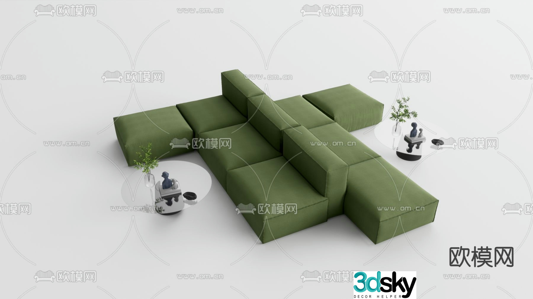 Modular sofa office sofa 3d model