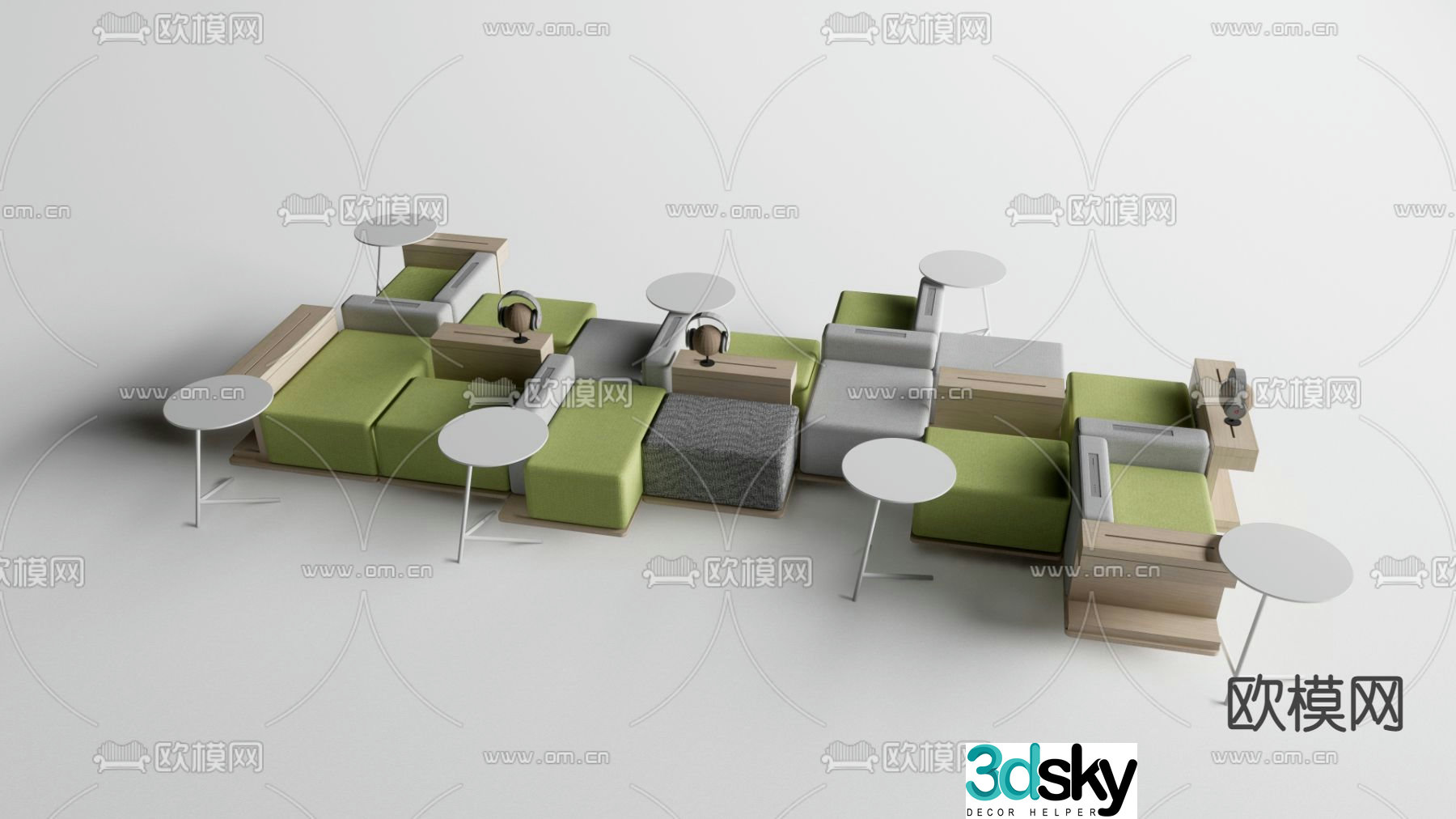 Office leisure sofa module sofa 3d model