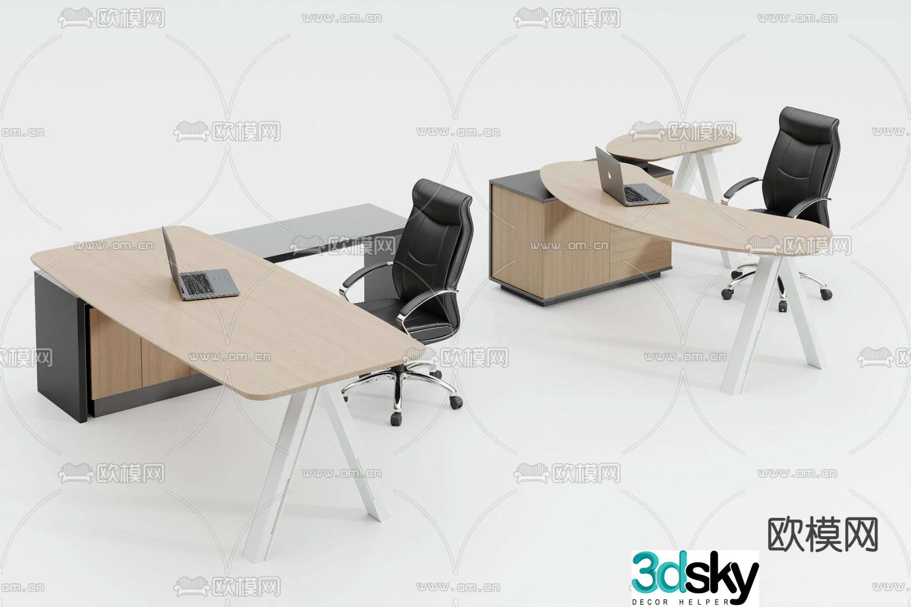 Modern desk desk 3d model