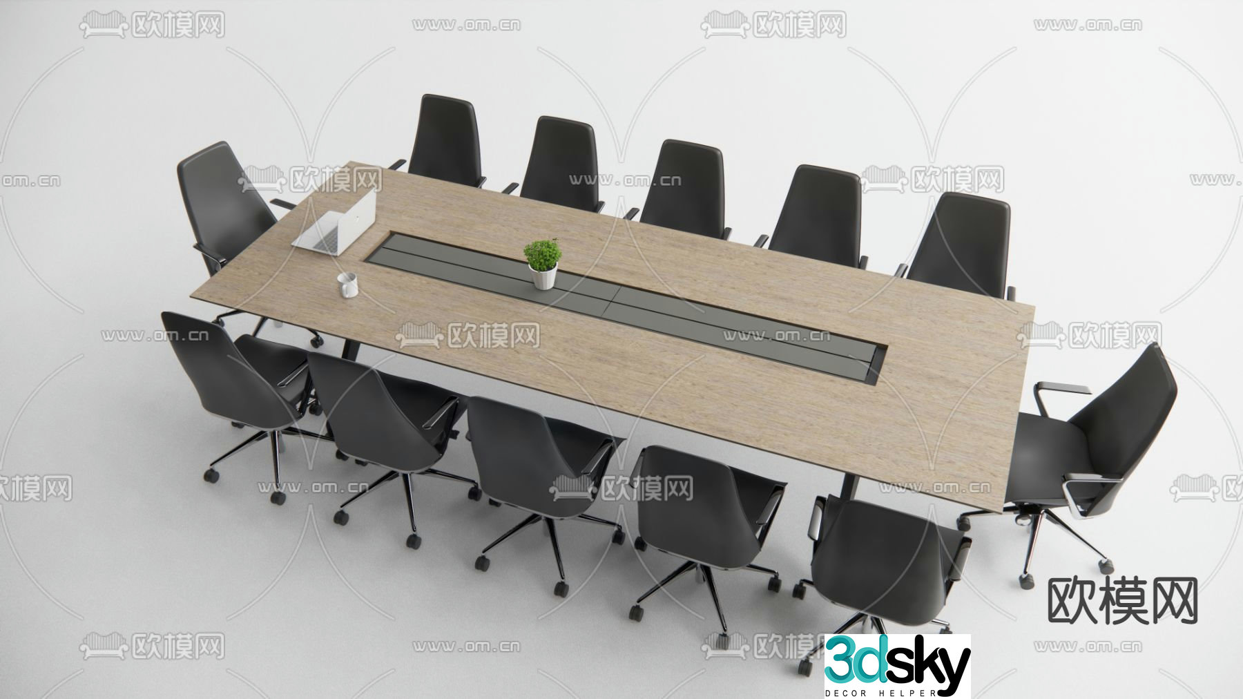 Conference tables and chairs conference table 3d model